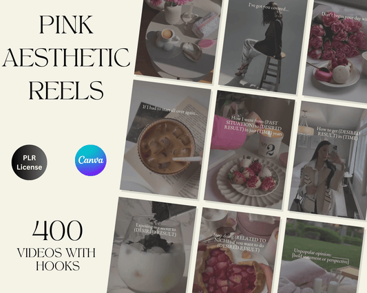 400 Pink Aesthetic Reels with Hooks