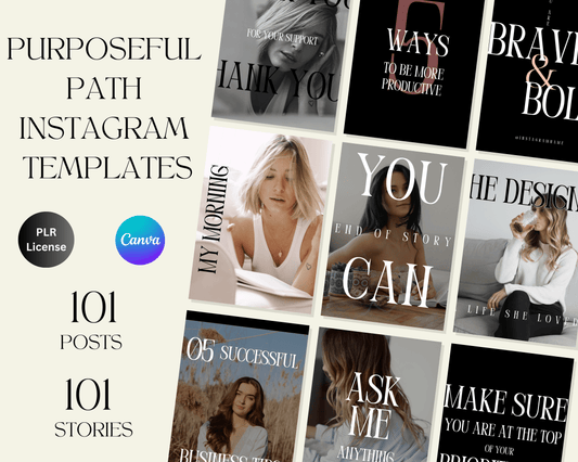 101 Instagram Post and Story Templates - Purposeful Path