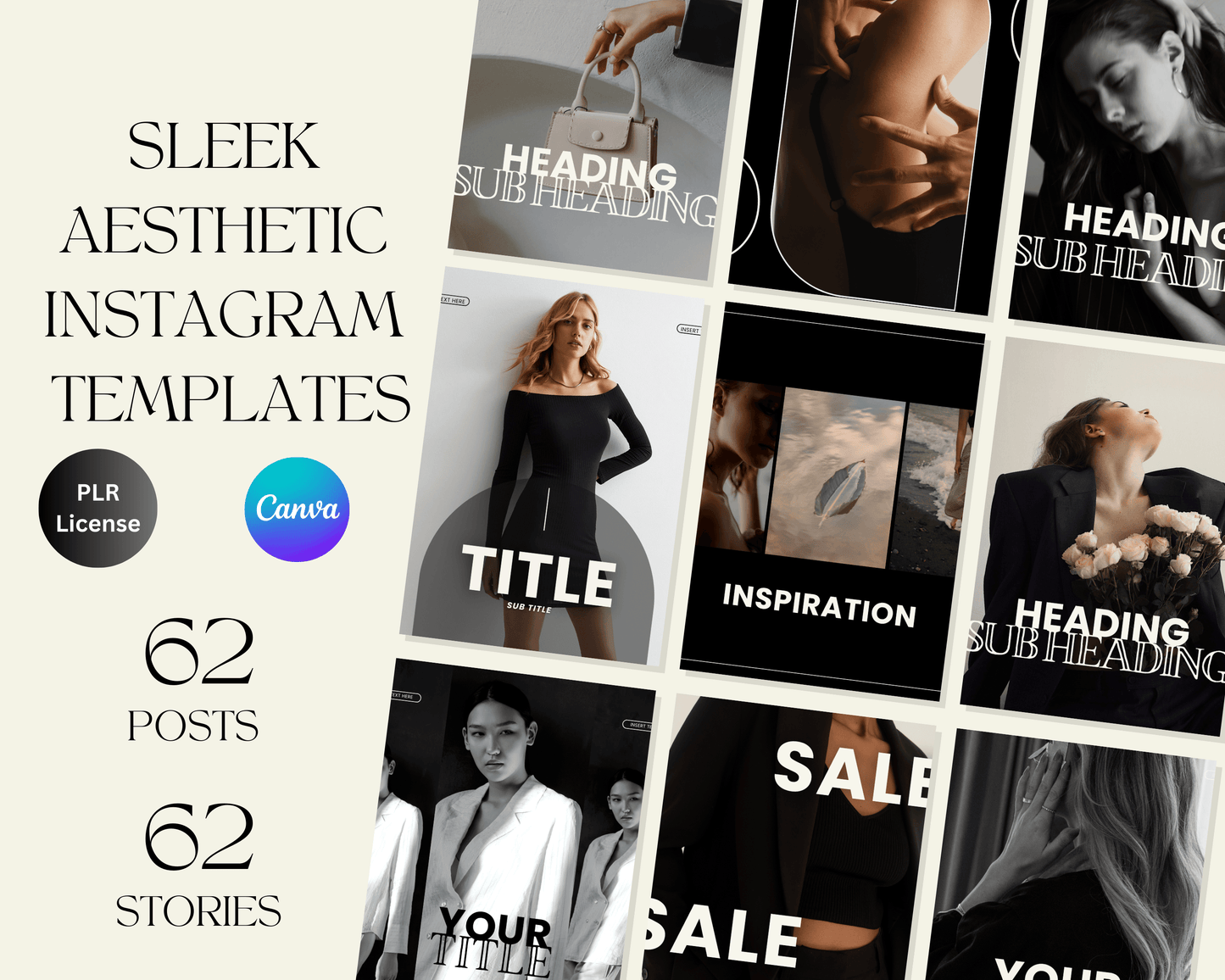62 Instagram Post and Story Template - Sleek Aesthetic